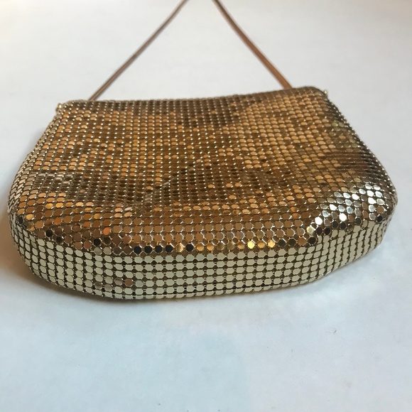 Whiting & Davis Mini Gold Pedal Flap Crossbody Bag - Picture 7 of 8